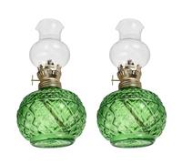 Homoyoyo 2pièces Lanterne à Pétrole Rustique Lampe de Table Lampe Extérieur pour Camping Lanterne Décorative Transparente Style Tempête Vintage