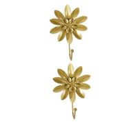 Homoyoyo 2pièces Mural Métal Forme De Fleur Patère Décorative Dorée Pour Vêtements Et Accessoires Accroche Manteaux Élégante Sans Perçage Pour Entrée Et Décoration Murale