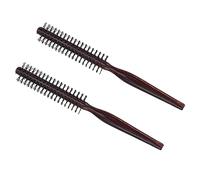 Homoyoyo 2pièces Peigne à Cheveux Bouclés Bois Brosse De Coiffure Avec Roulettes Lot Pour Distribuer Le Sébum Et Masser Le Chevelu