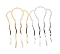 Homoyoyo 2pièces Peignes à Cheveux u Vintage Pour Chignon Accessoires Élégants Avec Quatre Dents Pour Coiffures Classiques Et