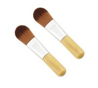 Homoyoyo 2pièces Pinceau Mini Foundation Avec Manche Bois De Brosse Fibres Nylon Pour Maquillage Outil Pratique Et Léger Pour Application De Fond De Teint