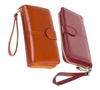 Homoyoyo 2pièces Portefeuille Femme Compact Cuir PU à Main Portable Pratique pour Voyage Changement Et Cartes Modèle Élégant Couleurs Et
