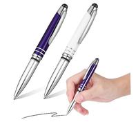 Homoyoyo 2pièces Stylo à Bille avec Lampe LED Pointe Stylet Fine Outil Écriture Multifonctionnel pour Écran Tactile Et Usage Quotidien