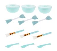 Homoyoyo 3 Ensembles Set de Bols à Masque Facial Silicone Ours Brosse Visage Double Usage pour Mélange et Nettoyage Kit Outils Beauté Portable pour Esthéticiennes