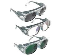 Homoyoyo 3 paires Lunettes de Soudage Multi Usages avec Verres Transparents Impact Résistants Protection Yeux pour Cyclisme et Arc Argon Ergonomiques Confortables