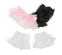 Homoyoyo 3 Paires Manchettes Dentelle à Volants avec Nœud Noeud Manches Fausse pour Photo Ongles Manchettes Détachables pour Prothésistes Ongulaires et Accessoires Décoratifs