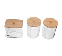 Homoyoyo 3 pièces Boîte Rangement Coton Tige Transparente avec Couvercle Étanche Anti-poussière Organisateur Compact et Visible pour -tiges et Ronds avec Couvercles