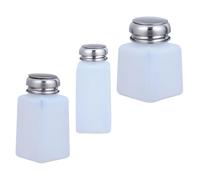 Homoyoyo 3 pièces Bouteille Anti-statique à Pression Rechargeable Pratique pour Solvants Flacon à Pompe Aluminium Blanc