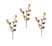 Homoyoyo 3 pièces Branches Décoratives Œufs de Pâques pour Arrangement Floral Accessoire DIY Coloré pour Fête et Événements Festifs