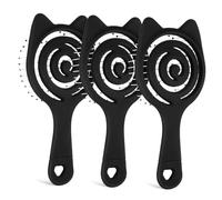 Homoyoyo 3 Pièces Brosse Démêlante Chat Oreilles Noire Ventillée pour Cheveux Mouillés et Secs Massage Compatible Sèche Cheveux Format Voyage