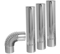 Homoyoyo 3 pièces Conduit de Cheminée Inox pour Chauffe-eau Gaz Tube Droit et Coude Robuste Évacuation Fumée Sécurisée et Facile à Installer