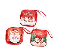 Homoyoyo 3 Pièces de Noël Portefeuille étain Petite Pochette clé Changer de Petite Bourse en métal Petites Pochettes pour à Main Rouge