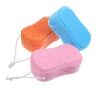 Homoyoyo 3 pièces Éponge de Bain Exfoliante Éponge Mousse Végétale Épaisse pour Massage Corporel et Douce pour Peau Sensible Accessoire Bain Multifonction Couleur Couleur Aléatoire