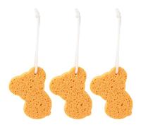 Homoyoyo 3 pièces Éponge de Bain Naturelle Absorbante et Douce Éponge de Réutilisable Fibre Naturelle Soin Peau Sensible Convient pour Bains Quotidiens