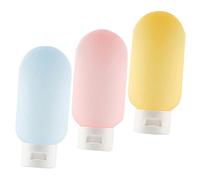 Homoyoyo 3 pièces Flacon Voyage Lot de Bouteilles Souples Étanches pour Crème Lotion Shampooing Portable et Réutilisable Distributeurs de Toilettes de Voyage Compact pour Avion Camping