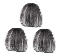 Homoyoyo 3 pièces Frange Fausse Naturelle Sans Témoin Cheveux Synthétiques pour Femme Extensions Clipsables Réutilisables pour Style Glamour et Quotidien