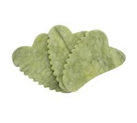Homoyoyo 3 pièces Gua Sha Facial Jade Vert Outil de Massage Ergonomique Forme de Cœur pour Soin Visage Précis et Beauté Spa Portable