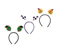 Homoyoyo 3 pièces Halloween Headbands Set Elastic Skull Pumpkin Witch Headdress Lightweight Durable For And Adults Party Cosplay