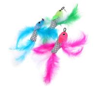 Homoyoyo 3 pièces Interactif pour Chat avec Tête Poisson Peluche Lot de Stimule Activité Mentale et Physique des Chatons pour Jeu Intérieur et Prévention des Morsures