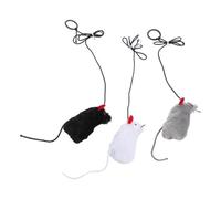 Homoyoyo 3 Pièces Interactif pour Chaton Souris en Peluche avec Son | Stimule la Curiosité, Réduit le Grattage des Meubles, Attire L’attention, avec Anneau de Traction Couleur Aléatoire