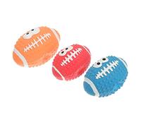 Homoyoyo 3 Pièces Jouets Latex pour Chien Balle Rugby Couineuse Interactive pour Petits Chiens Résistants et Durables Stimule Linstinct Naturel et Réduit Lennui Couleur