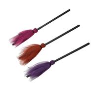 Homoyoyo 3 Pièces Lot de Balais de pour Halloween Accessoires Cosplay et Déguisement Décoration de Fête avec Rouge et Orange Pour Jeux de Rôle et Animations