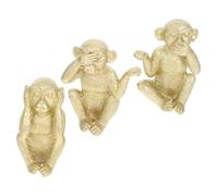 Homoyoyo 3 Pièces Lot de Figurines Singe Doré Résine Décorations Animales Créatives pour Bureau et Maison Statue Adorable Aux Postures Ne Voir Ne Entendre