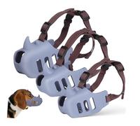 Homoyoyo 3 pièces Muselière pour Chien Réglable Silicone Doux Prévention Morsure et Aboiement Confortable et Renforcée Adaptée Petits à Grands Chiens Sécurité et Polyvalence