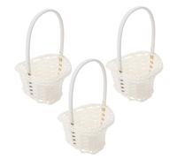 Homoyoyo 3 Pièces Panier Tissé Rotin avec Poignée Lot de Paniers de Rangement pour Fleurs Fraîches et Séchées Corbeilles Décoratives Pratiques pour Maison et Jardin Style Champêtre Élégant