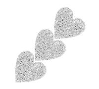 Homoyoyo 3 pièces Patchs Strass Coeur Autocollants Résine Décorations Thermocollantes Brillantes pour Vêtements Chaussures et Accessoires Support Adhésif pour DIY et