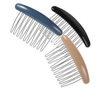 Homoyoyo 3 pièces Peignes à Cheveux Femme Accessoires Coiffure Coréens Peignes Vintage pour Frange et Cheveux Égarés Protection Sèche Noir et Bleu
