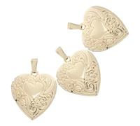 Homoyoyo 3 Pièces Pendentif Collier Coeur Photo Ouvrable Médaillon Mini Boîte Photo pour Femmes Charm Locket DIY Bijoux Saint-valentin Cadeau