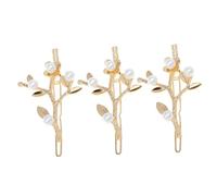 Homoyoyo 3 pièces Pince à Cheveux Alliage avec Perles et Branches Décoratives pour Mariage Cérémonie et Usage Quotidien Lot