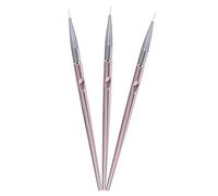 Homoyoyo 3 pièces Pinceaux Nail Art Rose Doré pour Manucure Brosse à Ongles Fine pour Dessiner Lignes Détails et Fleurs Outils Nail Art Pratiques pour Usage Professionnel et Maison