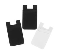 Homoyoyo 3 pièces Porte- Adhésif Silicone pour Téléphone Lot de Noirs Blanc Pochette Compacte et Légère pour Dos de Coque Support de Crédit Identité