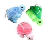 Homoyoyo 3 Pièces Porte-clés Peluche Tortue Mini Peluches Pendentifs Décoratifs pour Sac Cadeau Anniversaire Valentin