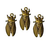 Homoyoyo 3 pièces Vintage Brass Cicada Pendants Retro Style Key Ring Decorations Compact DIY Craft Accessories For Friends And