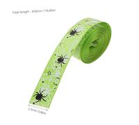 Homoyoyo 3 Rouleaux Ruban Halloween Polyester à Motif Toile Daraignée de Couleurs Orange Vert Décoration Diy pour Effrayantes et Accessoires