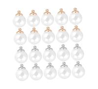 Homoyoyo 30 ensembles Boules Verre Miniatures Creuses pour Bijoux DIY Accessoires Cristal avec Bouchons Argent et Or Contenants Suspendus pour Pendentifs et Créations Artisanales
