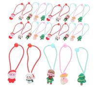 Homoyoyo 30 Pièces Christmas Elastic Hair Ropes For Cartoon Ponytail Holders Soft No Damage Elastics For Hair Holiday Parties And Daily Use