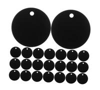 Homoyoyo 30 Pièces Étiquettes Rondes Aluminium Noir Résistantes Aux Intempéries pour Collier Chien et Chat Disques Métalliques Légers pour Gravure DIY Identification Animaux et Fabrication