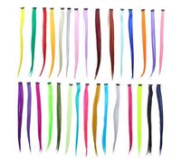 Homoyoyo 30 pièces Extension Cheveux Colorés Clips Lisses et Résistants Mèches Synthétiques Faciles à Couper Look Glamour sans Abîmer Cheveux Naturels Adaptées pour et Événements Festifs