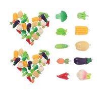 Homoyoyo 30 Pièces Food Shaped Resin Vegetable Charms DIY Jewelry Making Kit Miniature Food Beads For Creative Keychain Bracelet Earring Accessories