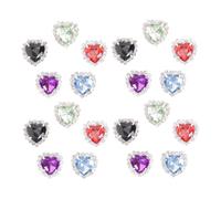 Homoyoyo 30 Pièces Strass à Coudre Verre avec Base Métallique Forme Cœur Boutons Claw Flatback pour Couture Vêtements Chaussures Chapeaux Sacs Accessoires DIY