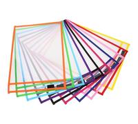 Homoyoyo 30 Pochettes Réutilisables Effaçables à Sec en PVC pour Couleur Aléatoire avec Porte-stylo et Œillet Métallique, Lot de 30, Étanches et Solides, Accessoires