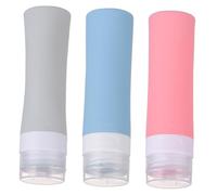 Homoyoyo 3pcs Flacons de Voyage Réutilisables Bouteilles Rechargeables Silicone 80ml pour Shampoing Cosmétiques en Voyage ou Déplacements Professionnels