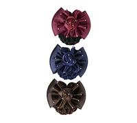 Homoyoyo 3pièce Lot De Pinces à Cheveux Avec Nœud Et Rose Filets Élastiques Pour Cheveux Fins Et Épais Accessoires Pour Coiffure