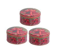 Homoyoyo 3pièces Boîtes Métalliques Rondes Avec Couvercle Pour Snacks Biscuits Et Pâtisseries Lot De Conteneurs Hermétiques Pour Emporter Et Offrir