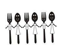 Homoyoyo 3pièces Décorez Votre Cuisine Avec Ce Set De Autocollants Muraux Amovibles Forme De Couteau Et Fourchette Adhésifs Décoratifs Modernes Pour Murs Lisses Et Propres