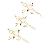 Homoyoyo 3pièces Épingles Cheveux Fleuries Perles Métal Barrettes Branches Design Accessoires Coiffure Pinces Cheveux Décoratives
